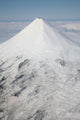 Aerial view of glaciated Shishaldin Volcano on Unimak Island, Alaska.