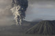Mount Bromo eruption ash cloud poster print showcasing Batok cone and Semeru Volcano in Java, Indonesia.
