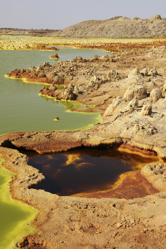 Dallol geothermal area poster print showcasing potassium salt deposits in Ethiopia.