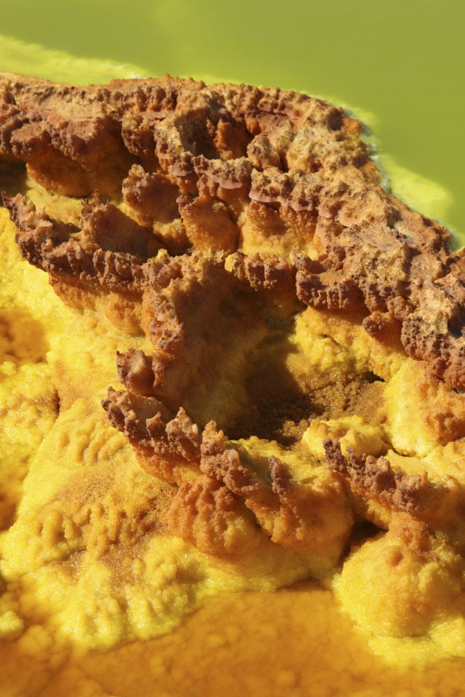 Dallol geothermal area poster print showcasing potassium salt deposits in Ethiopia.