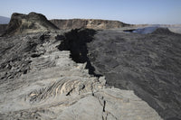 Erta Ale volcano poster print showing basaltic lava flows and inactive hornito, January 30, 2011.