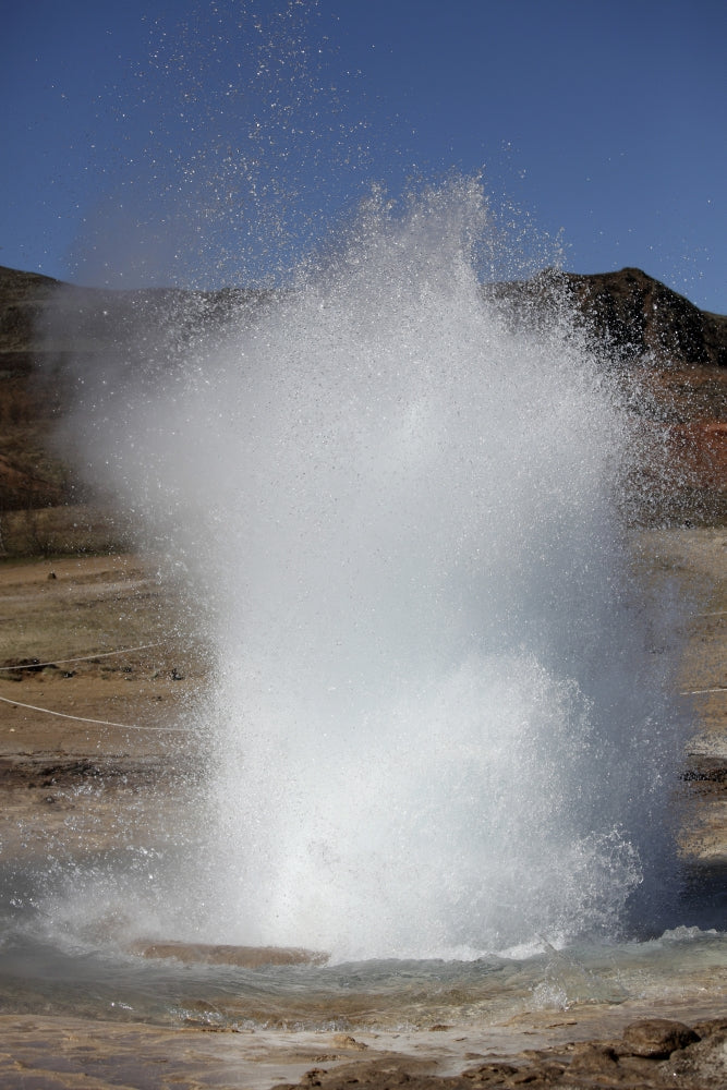 Strokkur Geysir eruption poster print showcasing Iceland's geothermal beauty.