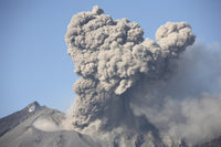 Ash cloud following Sakurajima Volcano eruption on January 4, 2010.