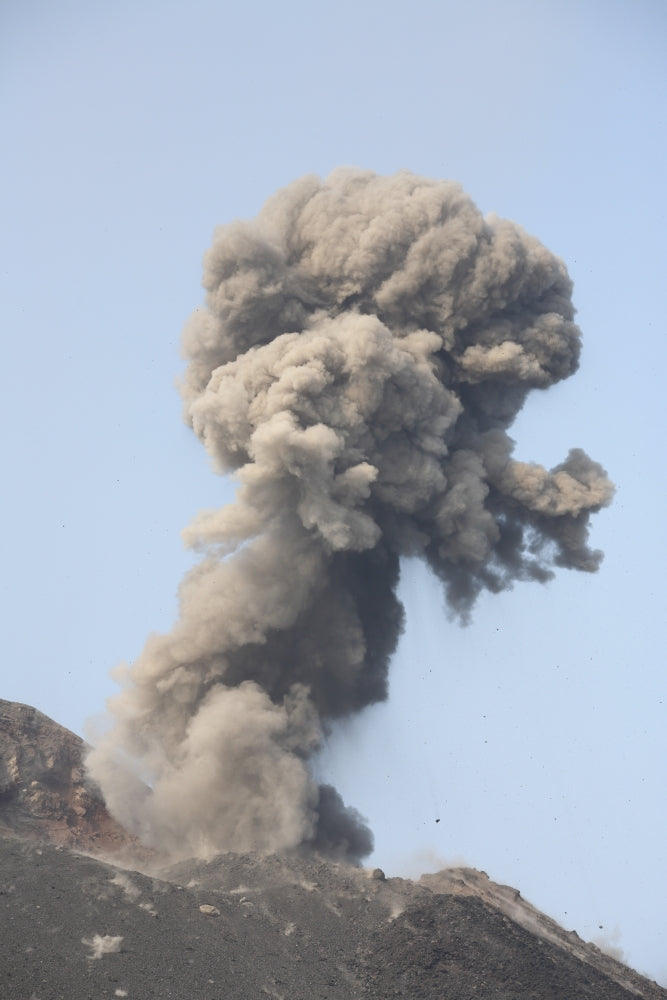 Poodle-shaped ash cloud from Anak Krakatau volcano poster print