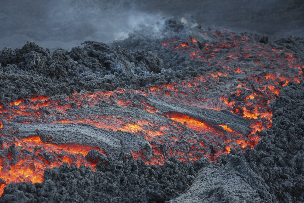 Lava flow on the flank of Pacaya volcano in Guatemala poster print.