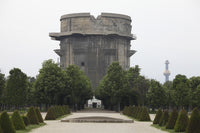 Remains of Anti-aircraft G-Tower, Flak Tower VII poster print from Vienna, Austria.