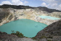 Colourful crater lakes of Kelimutu volcano poster print showcasing vibrant colors.