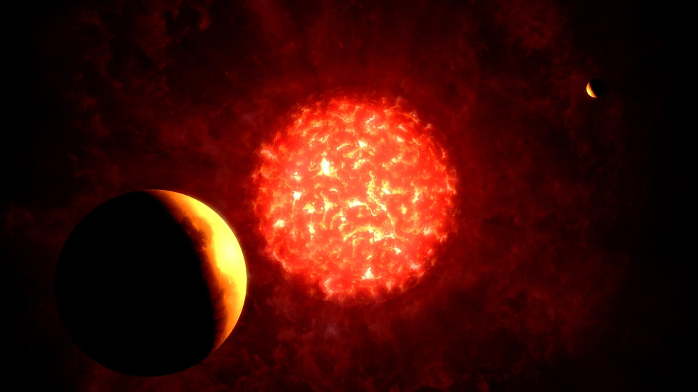 View from Pluto poster print depicting VY Canis Majoris in cosmic scenery.