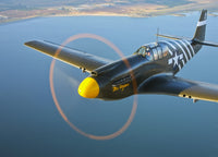P-51A Mustang in flight near Chino, California poster print