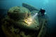 Diver Exploring the SS Empire Heritage Shipwreck Poster Print