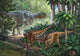 Fearful Gigantspinosaurus encountering Yangchuanosaurus poster print.