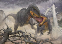 Tyrannotitan Male Dinosaurs Territorial Dispute Fine Art Print by Sergey Krasovskiy