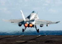 F/A-18C Hornet launching from USS Enterprise poster print.