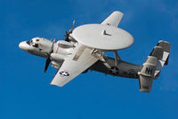 E-2C Hawkeye in flight poster print showcasing military aviation.