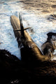 USS Albuquerque Los Angeles-class submarine surface in Atlantic Ocean poster print.