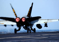 F/A-18C Hornet landing on USS Harry S Truman poster print.