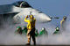 F/A-18E Super Hornet Launch Preparation Poster Print by Stocktrek Images