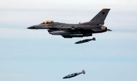 F-16 Fighting Falcon poster print showcasing aerial combat action.