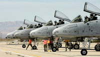 Maintainers performing pre-flight inspections on A-10 Thunderbolt II poster print.