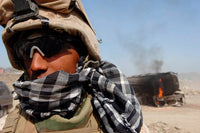 US Marines securing the site of an IED explosion - Poster Print
