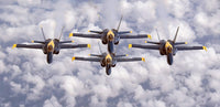 The Blue Angels in diamond formation flying F/A-18A Hornets poster print