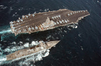 Guided Missile Destroyer USS McCampbell alongside USS Ronald Reagan Poster Print