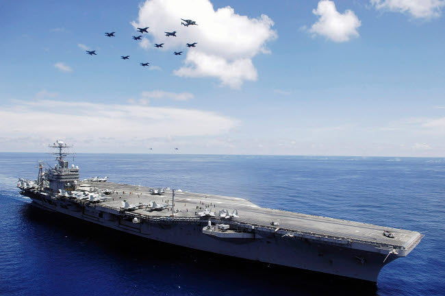 USS Abraham Lincoln Aerial Demonstration Poster Print by Stocktrek Images