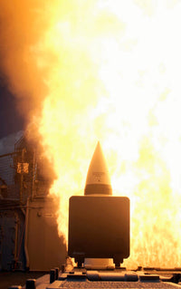 A Standard Missile 2 launched from USS Lake Erie - Poster Print