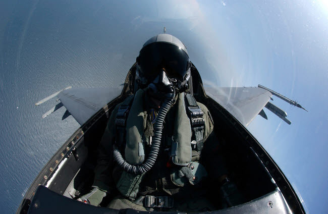 F-16 Fighting Falcon in flight poster print by Stocktrek Images