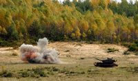 M60 Patton tank exploding after being hit by Javelin missile