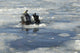 U.S. Navy Diver signals he is okay during a training mission in icy Thames River.