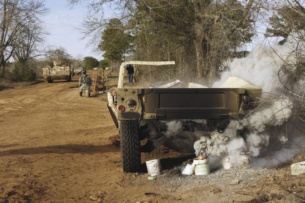 March 2, 2007 Humvee Burns After Simulated Bomb Explosion Poster Print
