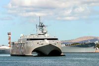 Bow view of the US Navy experimental High Speed Vehicle 2 (HSV-2) Swift poster print.