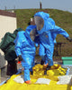 An Airman and a Soldier Jump into a Tub of Cleaning Solution Poster Print by Stocktrek Images