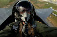 US Air Force pilot looking for aircraft at 45,000 feet over Eielson Air Force Base, Alaska Poster Print