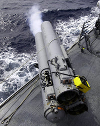 USS Mustin DDG-89 test fires MK-32 Mod-15 Torpedo Launcher poster print