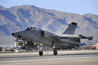 Italian Air Force AMX fighter landing at Nellis Air Force Base poster print.