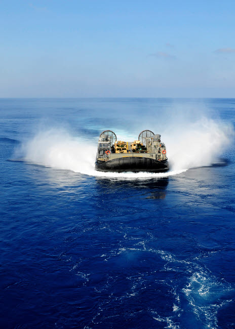 Landing Craft Air Cushion navigating the Mediterranean Sea poster print.