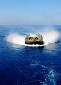 Landing Craft Air Cushion navigating the Mediterranean Sea poster print.
