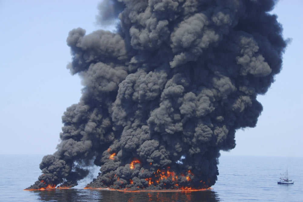 June 9, 2010 controlled burn of oil from Deepwater Horizon oil spill poster print