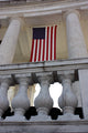 American Flags hanging in the Amphitheatre at Arlington National Cemetery Poster Print