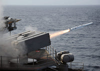 RIM-7 Sea Sparrow missile launch from USS George HW Bush poster print