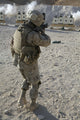 Soldier engaging target at Al Asad shooting range poster print.