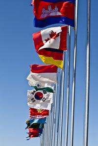Khaan Quest 2011 Exercise Flags Poster Print showcasing flags of participating countries.