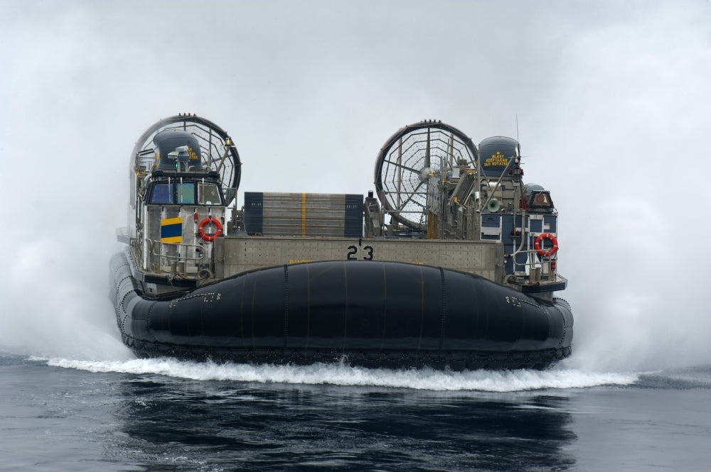 Landing Craft Air Cushion Approaching USS New Orleans Poster Print