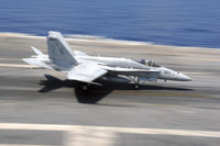 F/A-18E Super Hornet landing on USS Dwight D. Eisenhower