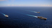 USS Boxer, USS Comstock and USS Green Bay transit the Indian Ocean Poster Print