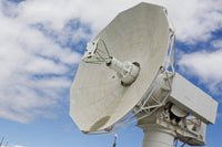 Radar dish aboard Mobile At-Sea Sensor barge poster print.