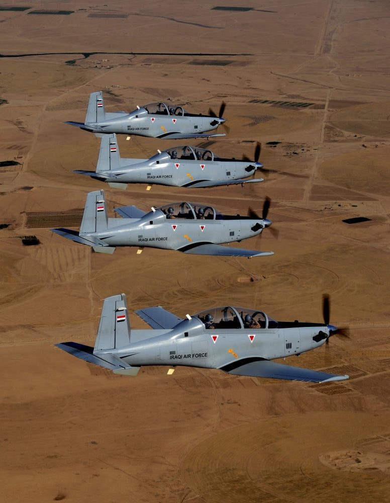 Iraqi Air Force T-6 Texan Trainer Aircraft Poster Print over Tikrit, Iraq