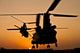 Two Royal Air Force CH-47 Chinooks taking off from Task Force Helmand headquarters in Afghanistan - Poster Print.